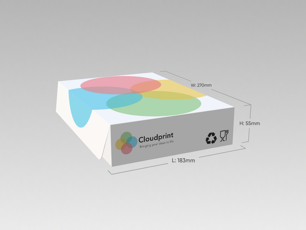 Bread Box / Donut Box (1/2 Lusin) - (18,3 x 27 x 5,5 cm) - Cloudprint Indonesia