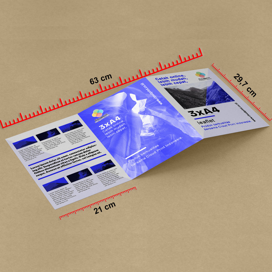 Brosur A4 Gatefold (63 x 29,7 cm) - Cloudprint.co.id