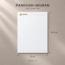 Muat gambar ke penampil Galeri, Panduan ukuran kop surat A4 Cloudprint, 21 x 29,7 cm
