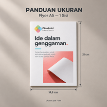 Muat gambar ke penampil Galeri, Panduan ukuran flyer A5 cetak satu sisi, 14,8 x 21 cm
